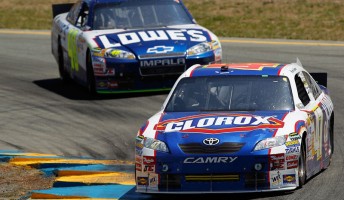 thumb Marcos Ambrose leads Jimmie Johnson at Sonoma last weekend