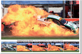 thumb Steve Owen's VIP Petfoods Commodore was completely engulfed in flames when he smashed into the back of Karl Reindler's car