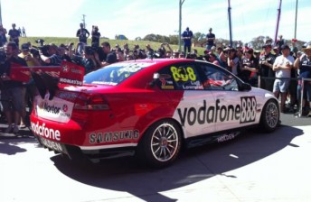 thum Media flocked around the retro-themed car in pitlane