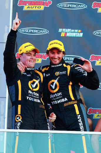 Moffat and Douglas on the podium