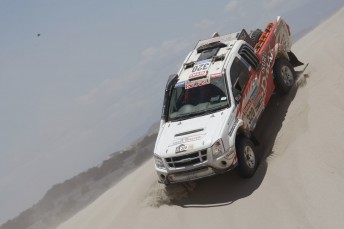 DAKAR-ARGENTINA-CHILE RALLY 2010 Bruce Garland took on t first sand dunes of the 2010 Dakar. Pic: Willy Weyens