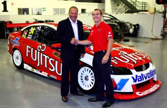 thumb Garry Rogers with Lee Holdsworth and the new-for-2010 Fujitsu Commodore VE