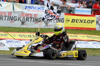 thumb Matthew Wall celebrating his victory on the weekend in Newcastle. Pic: photowagon.com.au