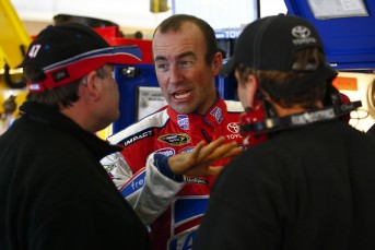 2010 NASCAR Sprint Cup Series Atlanta Marcos Ambrose and his JTG Daugherty Racing team in the Sprint Cup garage