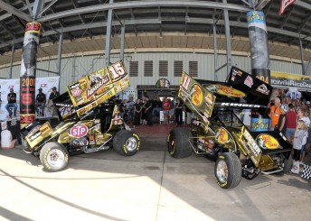 thumb The special 50th annual Knoxville Nationals paint scheme on the Tony Stewart Racing entries