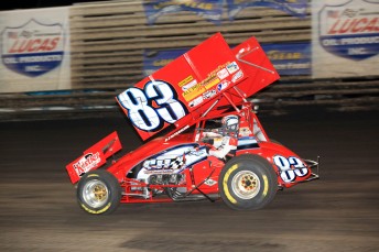 thumb Tim Shaffer on his way to victory in the 2010 Knoxville Nationals. Pic: Paul Carruthers