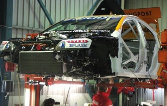 car Almost done: The new Trading Post Commodore VE will be shaken down at Winton on Monday