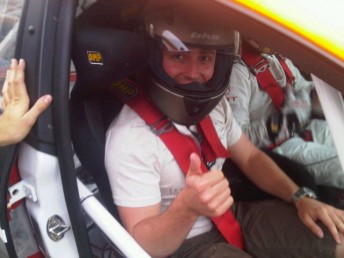 D'Alberto in the right-hand-seat - but as a passenger this time