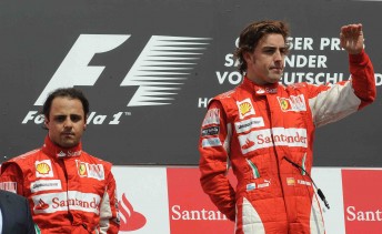 thumb Felipe Massa and Fernando Alonso on the controversial German Grand Prix podium