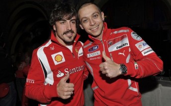 thumb Valentino Rossi (left) with Ferrari's Fernando Alonso