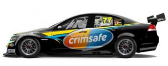 car The side view of Denyer's #77 Commodore
