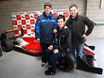 thumb Tim Macrow with Lachlan Marshall and his father