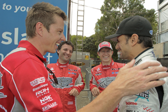thumb James Courtney with Vitantonio Liuzzi, Ryan Briscoe and Darren Turner