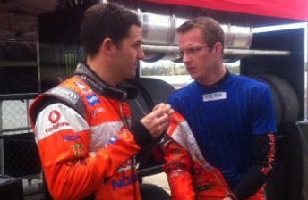thumb Bourdais with lead driver Jamie Whincup