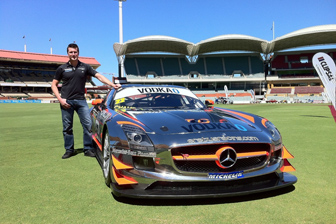 thumb James Brock with the Erebus Racing Mercedes Benz SLS AMG that he will drive next year