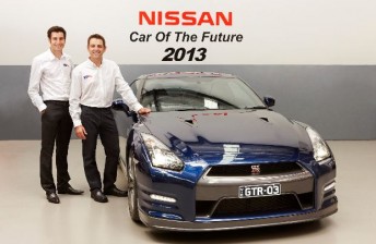 kellys Todd and Rick Kelly pose with a Nissan GT-R