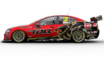 tander The side view of Garth Tander's #2 Toll Holden Racing Team Commodore VE