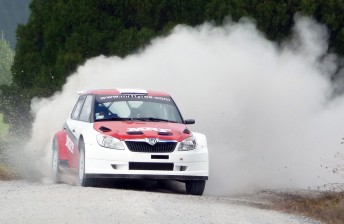 thumb Atkinson and his new Skoda during the MRF team's test day in Whangarei