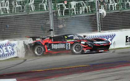 thumb Kevin Weeks hit hard at the Senna Chicane