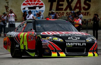 thumb Former NASCAR champion Jeff Gordon in his famous #24 Dupont Chevrolet