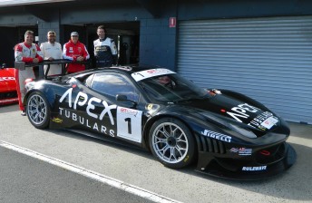 thumb Maranello Motorsport drivers Pete Edwards, John Bowe, Cameron McConville and Nick O'Halloran with the new Ferrari 458 GT3