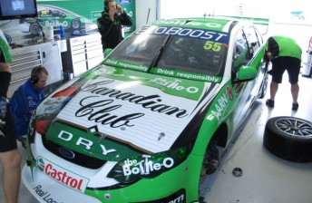 thumb The Bottle-O Racing Falcon in the new Barbagallo pit garage
