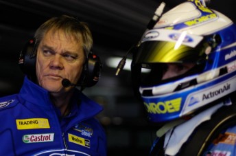 Ford Performance Racing's technical director Campbell Little with driver Mark Winterbottom