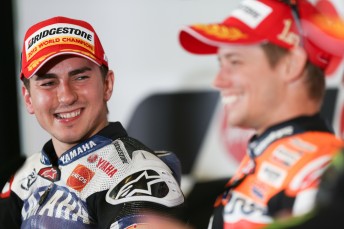 thumb Yamaha world champion Jorge Lorenzo with Casey Stoner