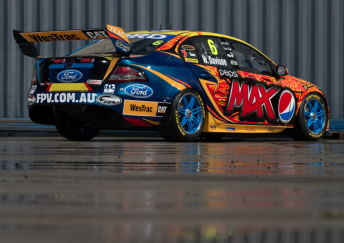 A rear three quarter image of Will Davison's #6 Falcon