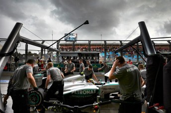 Heavy rain saw Saturday evening qualifying delayed and eventually postponed