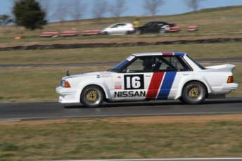 The Group C Bluebirds continue to be campaigned in historic competition today. pic: nissan heritage motorsport