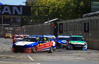 Ash Walsh leads Kristian Lindbom and Aaren Russell in Adelaide