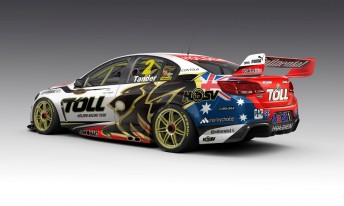 A computer generated image of Garth Tander's car, which is currently on its way to the US
