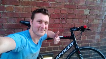 James Brock reunited with his trusty bicycle