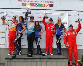 Matthew Brabham celebrates on the podium