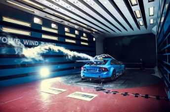 The Volvo V8 Supercar can be expected to loosely resemble the company's Scandinavian Touring Car, seen here during aerodynamic development