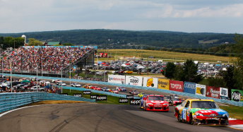 Kyle Busch leads on the field at Watkins Glen in 2012