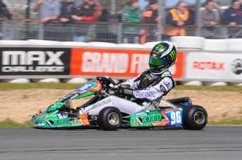 David Sera on his way to a record equaling 15th Australian Karting Championship at Puckapunyal (Pic: AF Images/Budd)