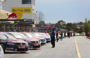 The V8 Supercars field at Sandown