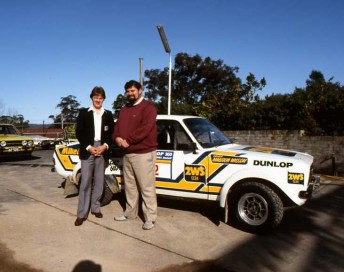 Bell (right) with Malcolm Wilson in 1982