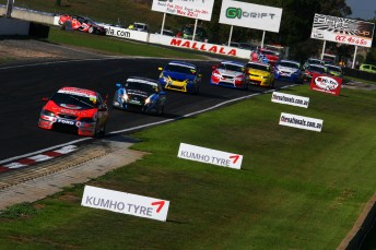 Ryan Simpson takes a comfortable victory in the V8 Touring Car Series season opener at Mallala today
