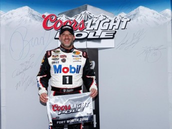 Tony Stewart with his first pole of 2014