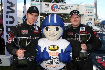 Pedder (right) and Moscatt celebrate on the Sunshine Coast