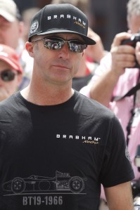 David Brabham, sporting the BT19 T-shirt and Brabham cap