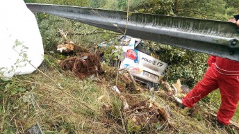 Ogier found himself off the road for the second time