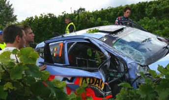 Neuville ended up in the vines. PIC: Torstein Eriksen