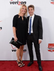 Will Power with wife Liz on the red carpet at the IndyCar awards night in Los Angeles