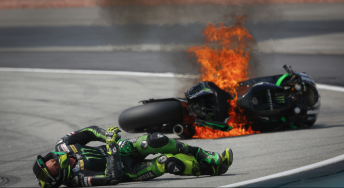 Pol Espargaro escaped serious injury after a fiery high side in Practice 3 at Sepang