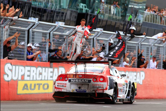 Katsumasa Chiyo brings the Nissan GT-R home first after an epic finale to the Bathurst 12 Hour