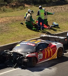 Tony D'Alberto went second fastest before suffering a nasty shunt at Forest's Elbow